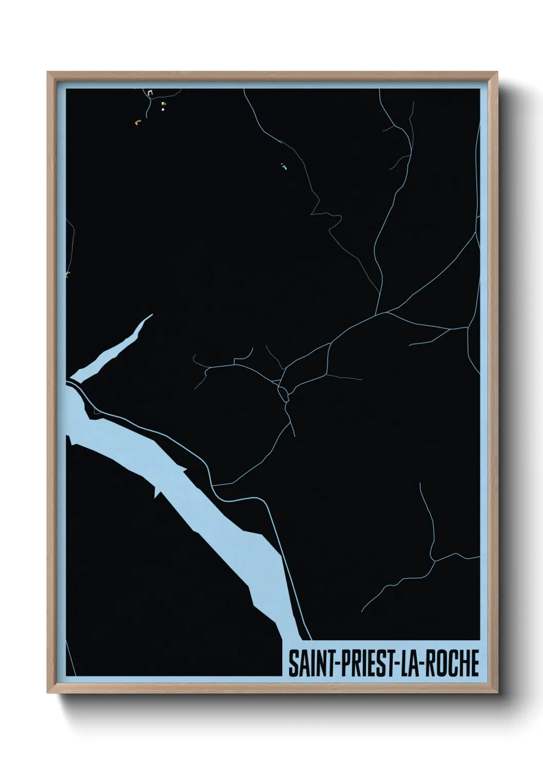 Une affiche de carte sur Saint-Priest-la-Roche