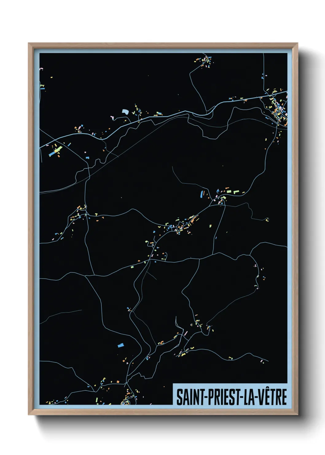 Une affiche de carte sur Saint-Priest-la-Vêtre