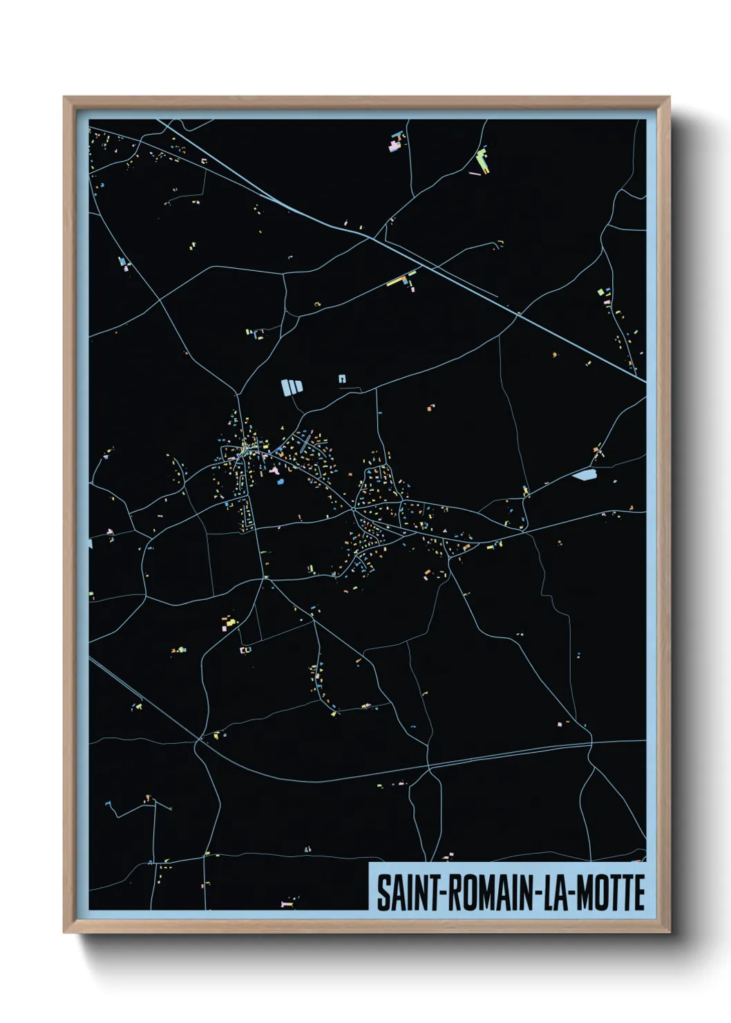 Une affiche de carte sur Saint-Romain-la-Motte