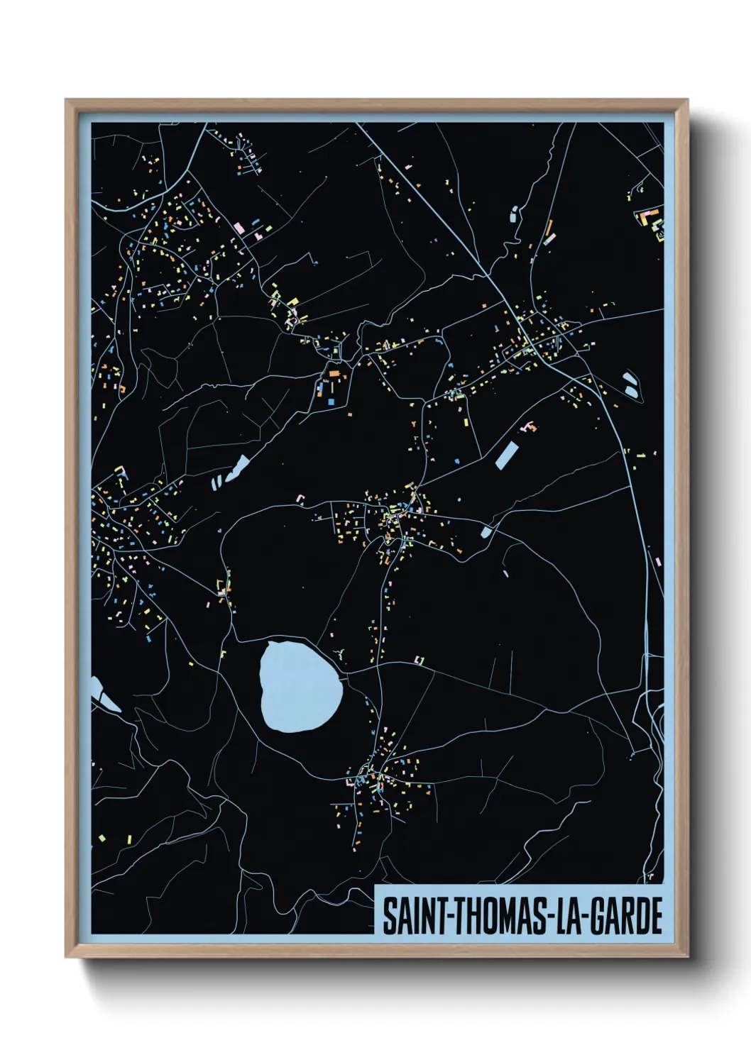 Une affiche de carte sur Saint-Thomas-la-Garde