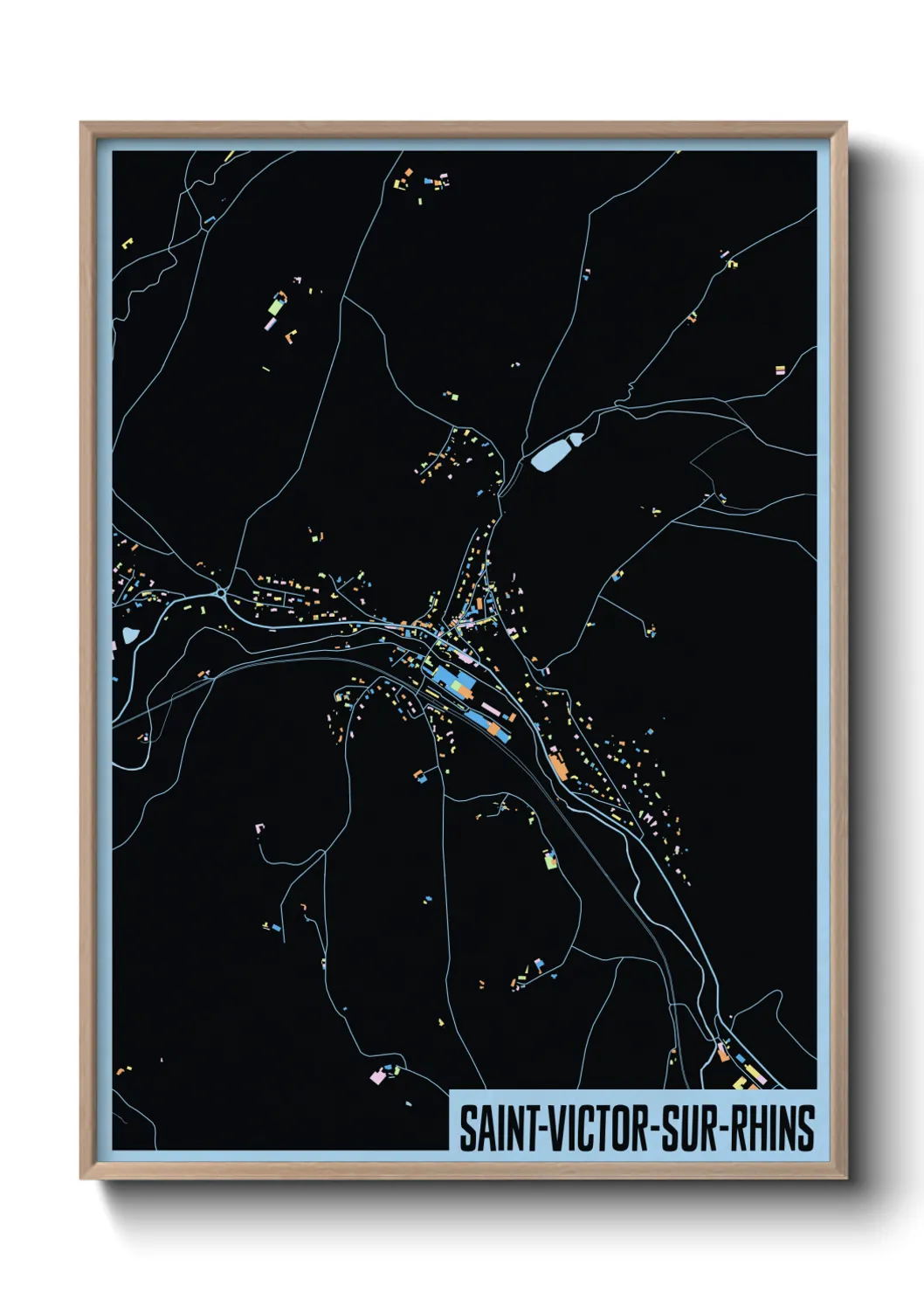 Une affiche de carte sur Saint-Victor-sur-Rhins