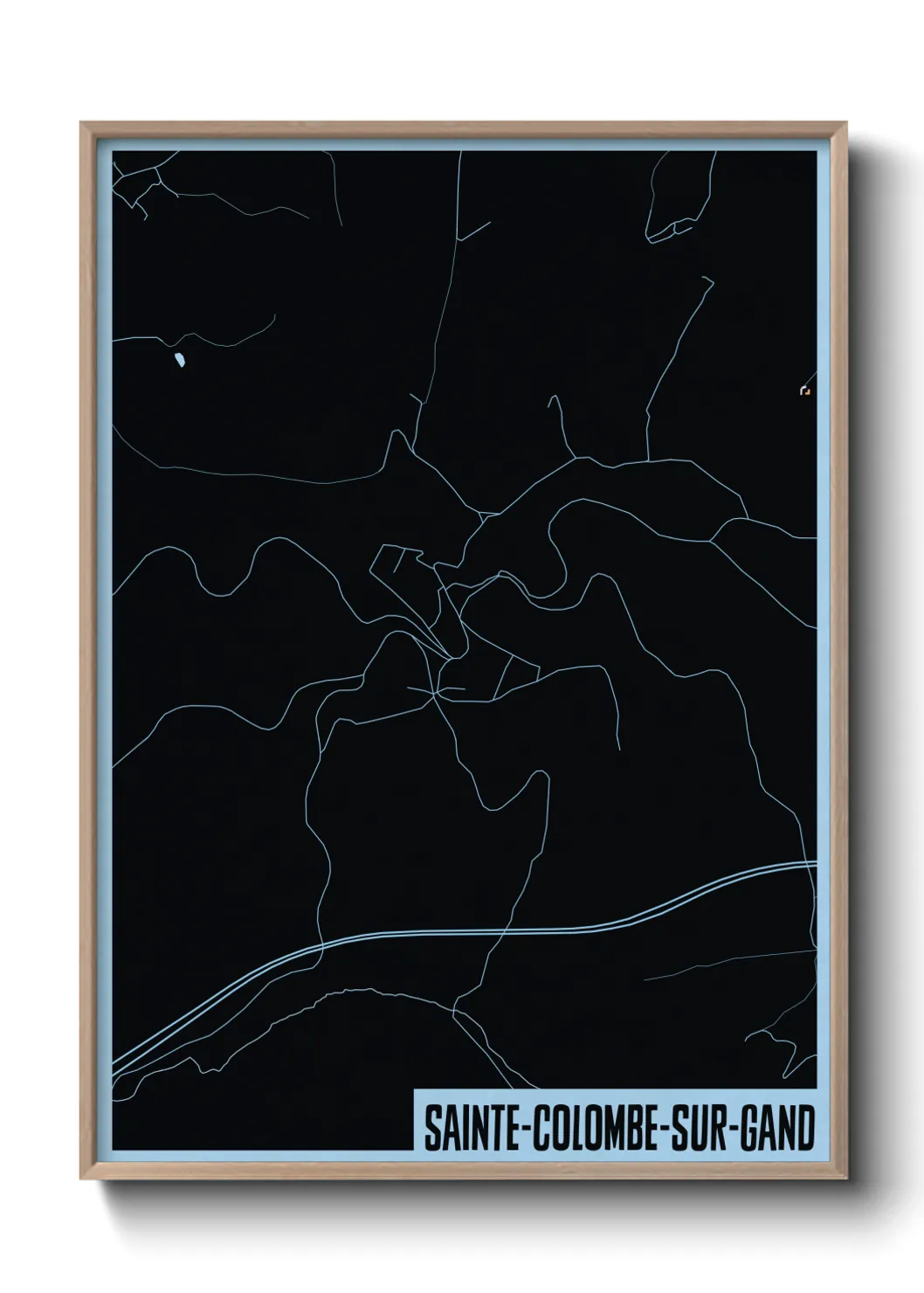 Une affiche de carte sur Sainte-Colombe-sur-Gand