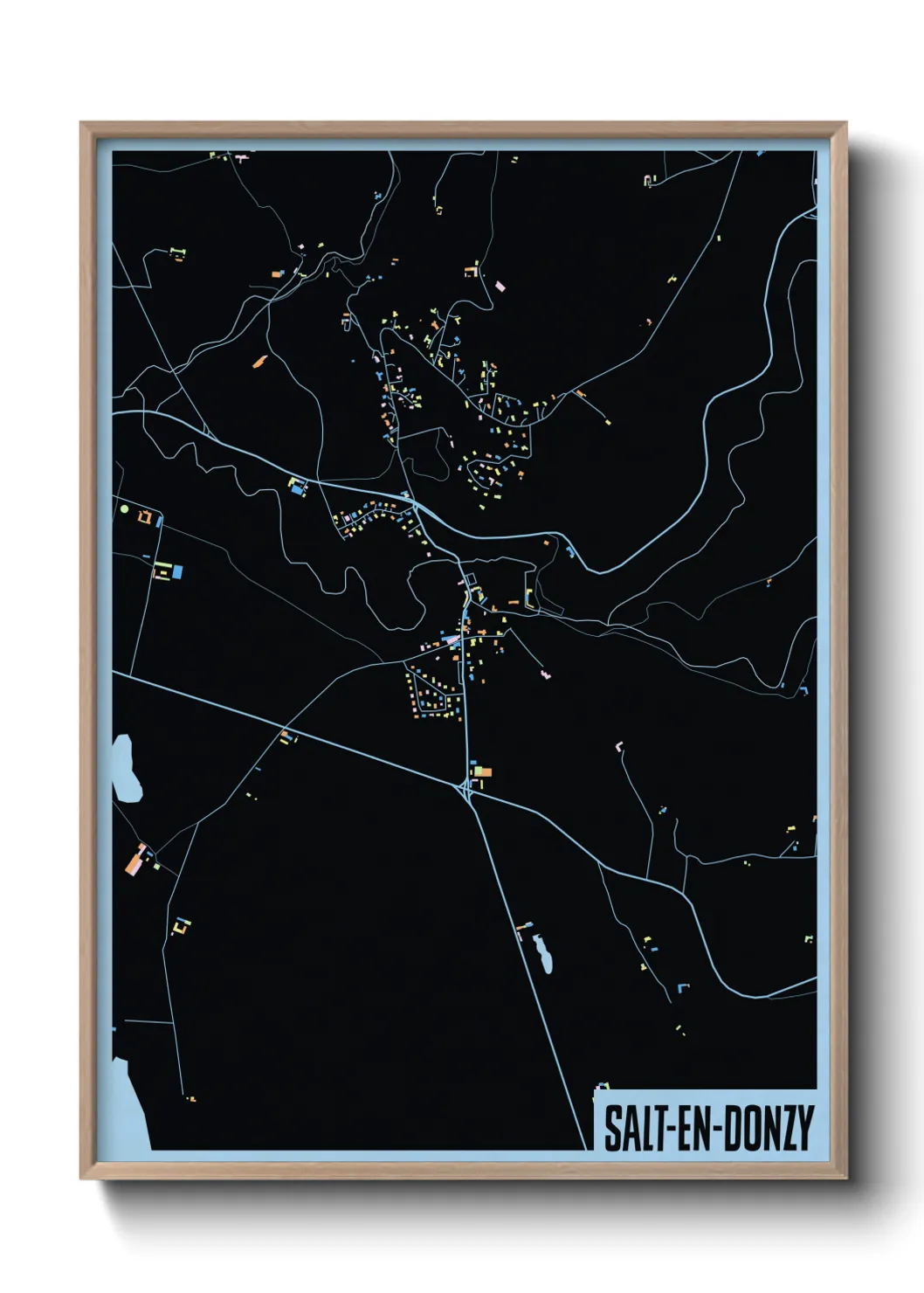 Une affiche de carte sur Salt-en-Donzy