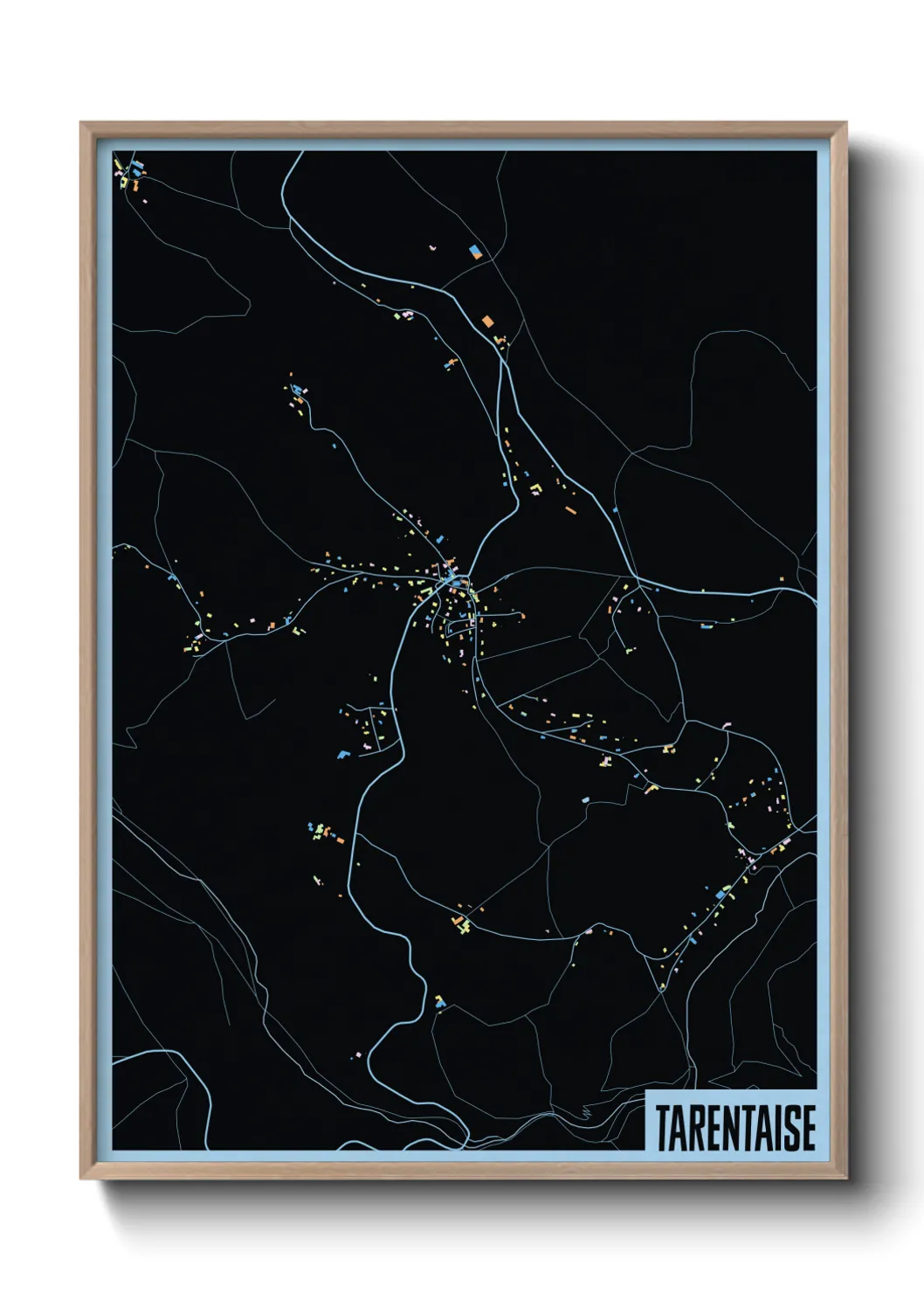 Une affiche de carte sur Tarentaise