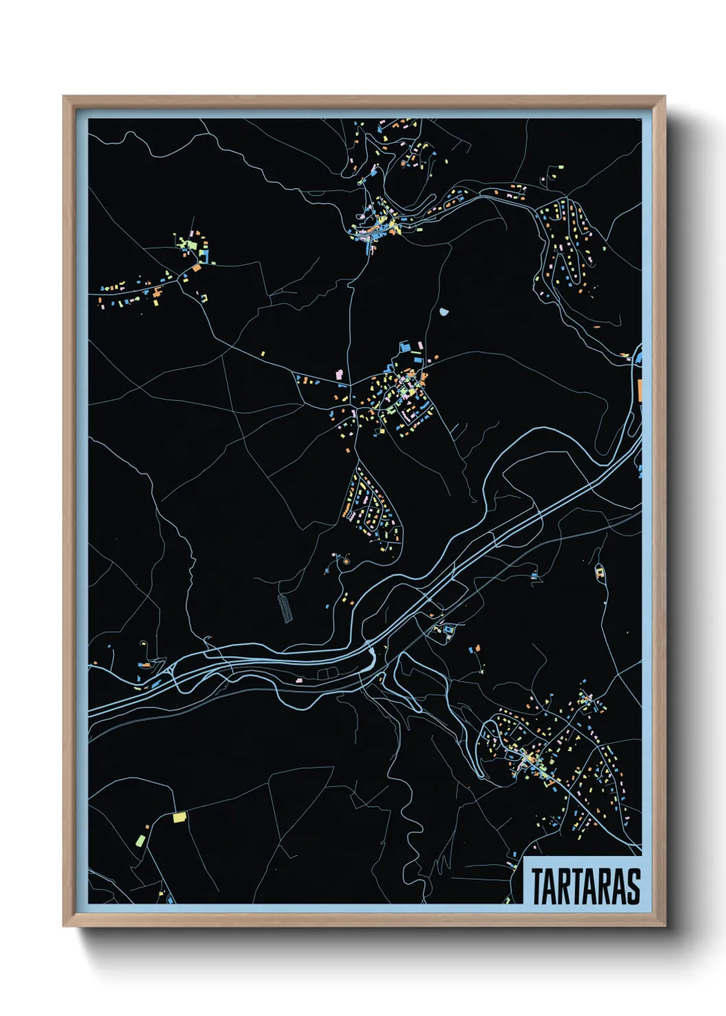 Une affiche de carte sur Tartaras