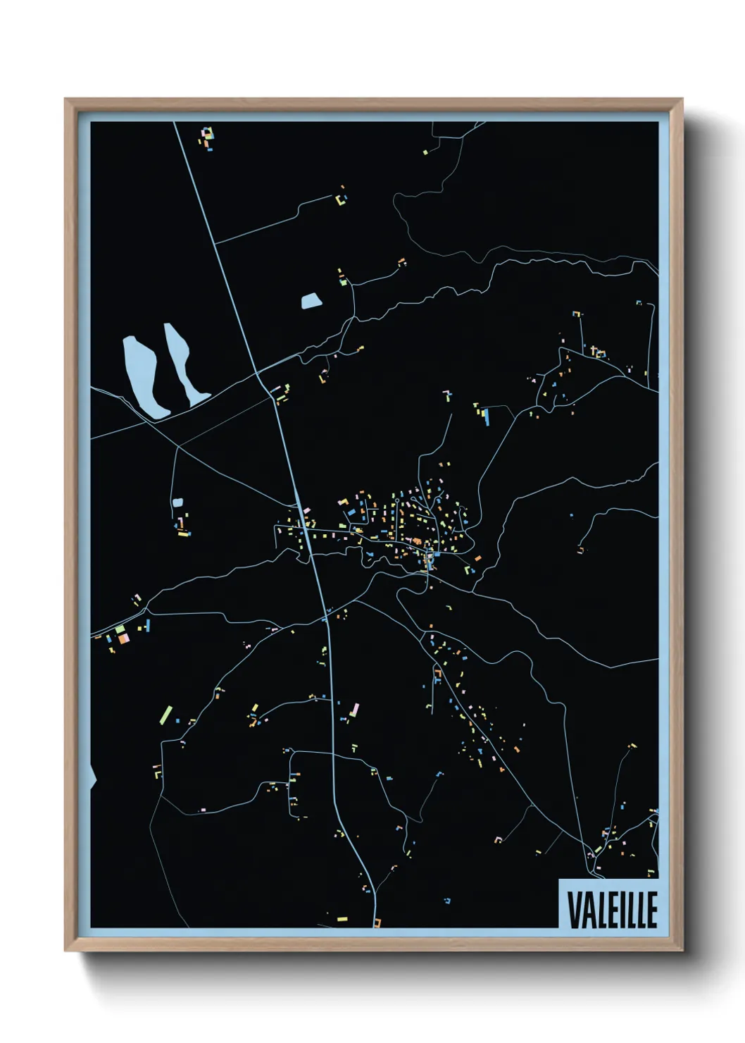 Une affiche de carte sur Valeille