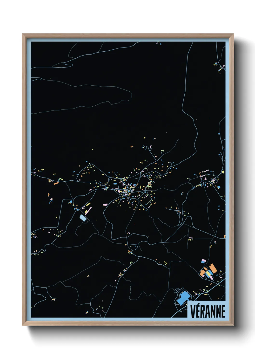 Une affiche de carte sur Véranne