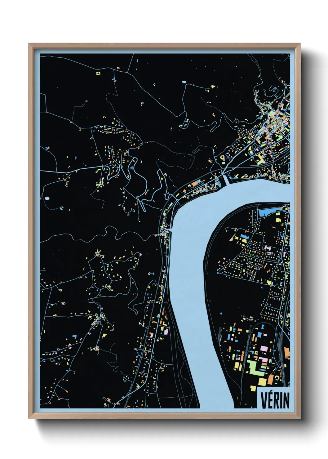 Une affiche de carte sur Vérin