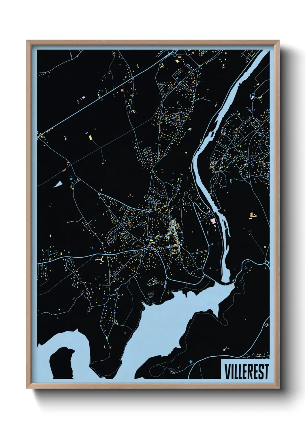 Une affiche de carte sur Villerest