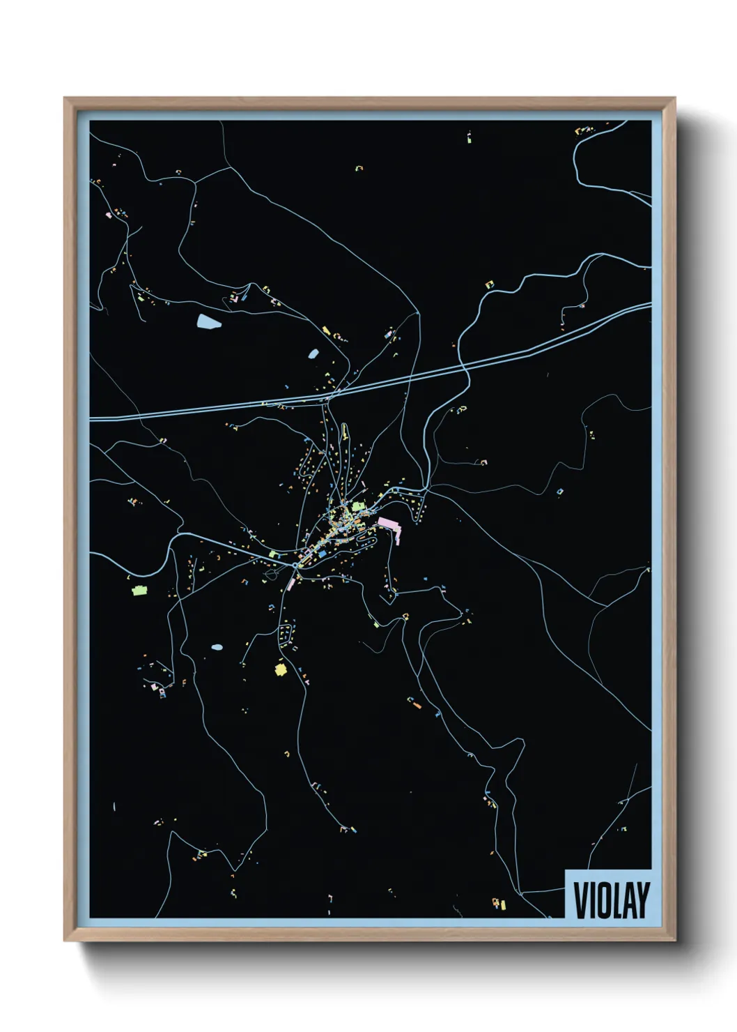 Une affiche de carte sur Violay