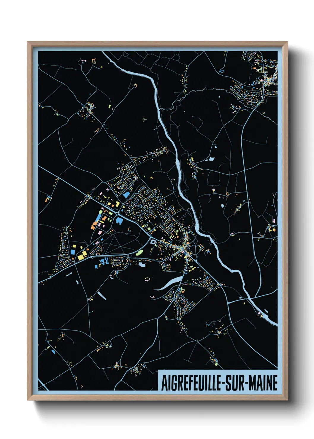 Une affiche de carte sur Aigrefeuille-sur-Maine