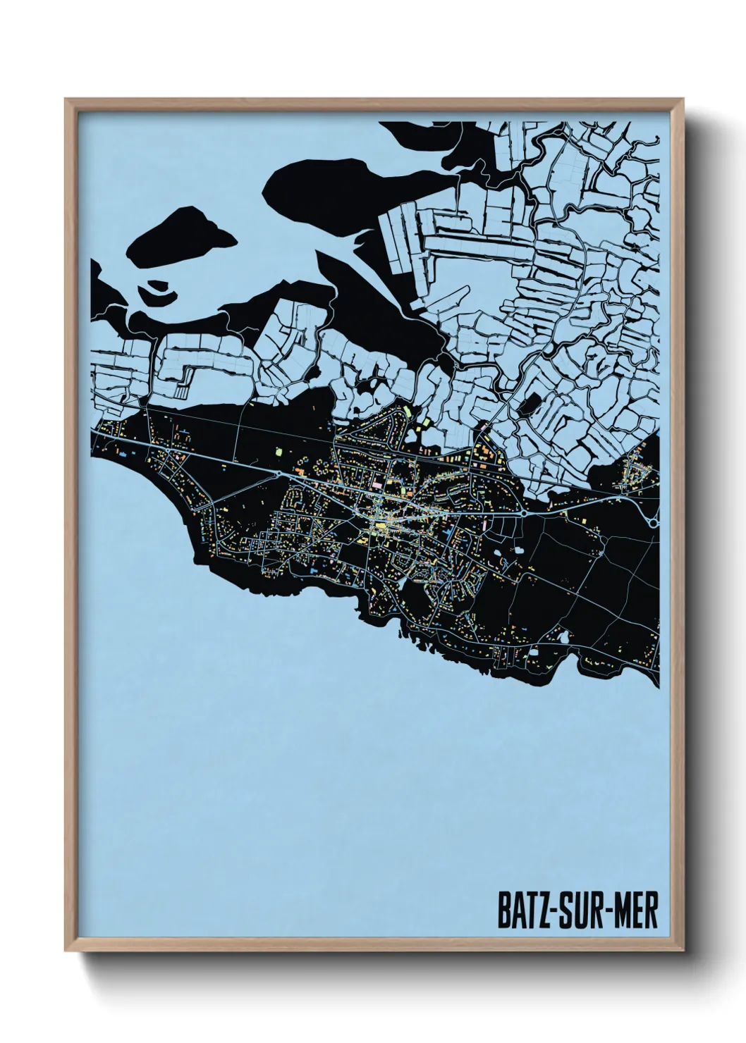 Une affiche de carte sur Batz-sur-Mer