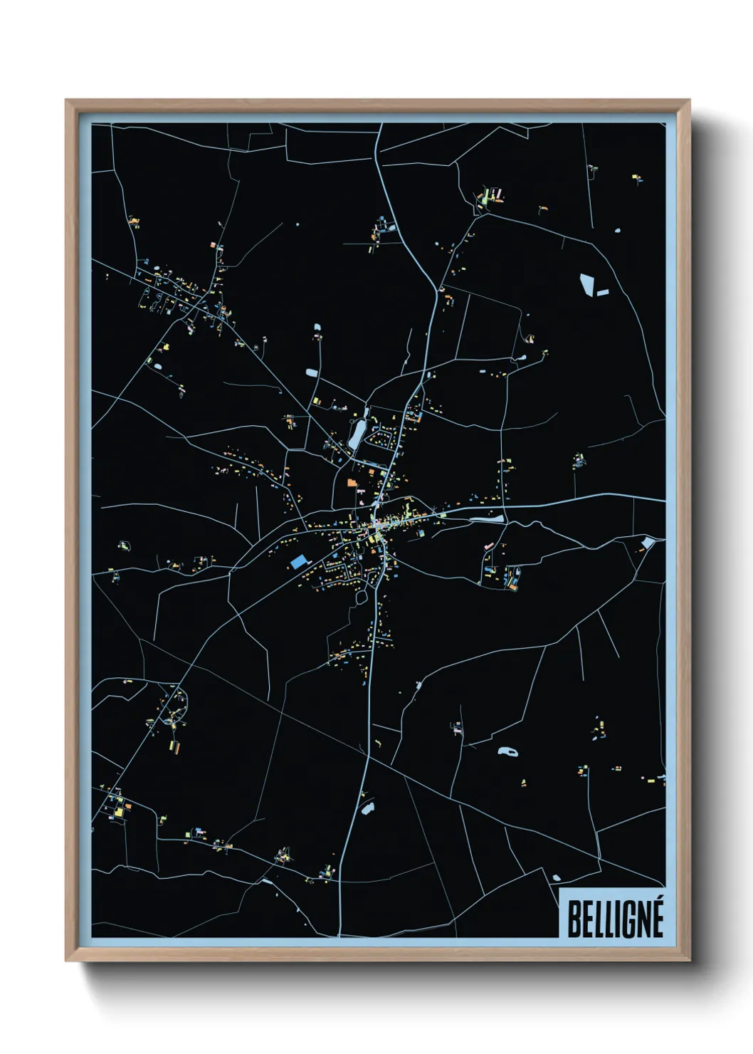 Une affiche de carte sur Belligné