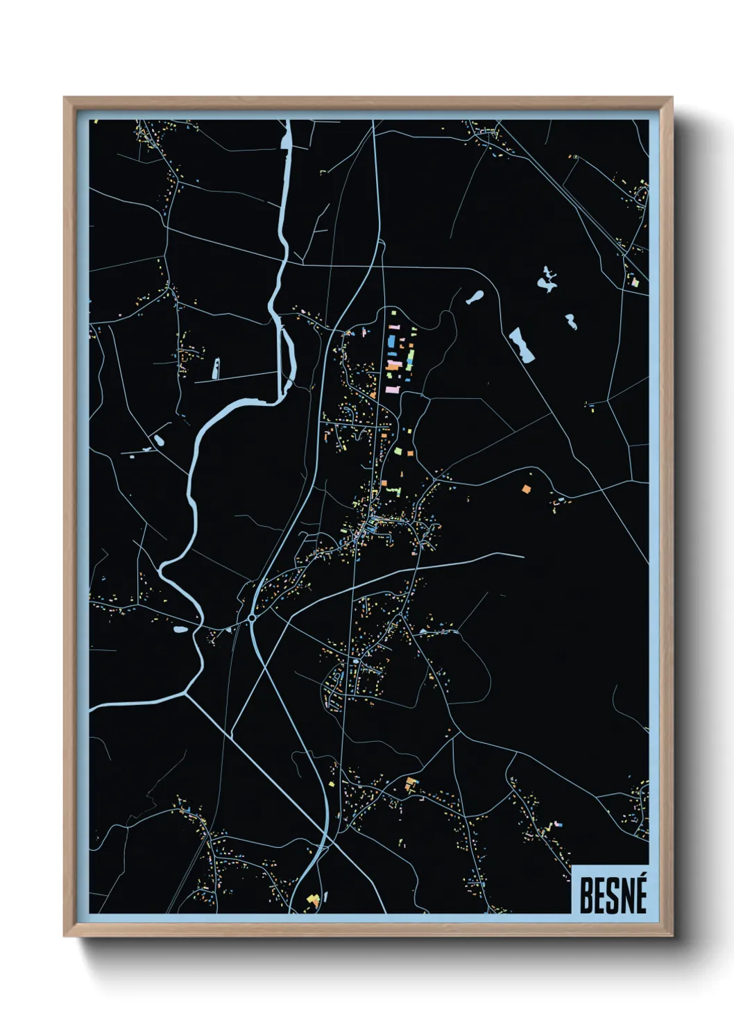 Une affiche de carte sur Besné