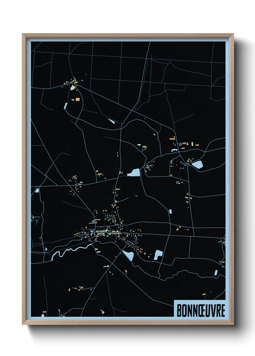 Une affiche de carte sur Bonnœuvre