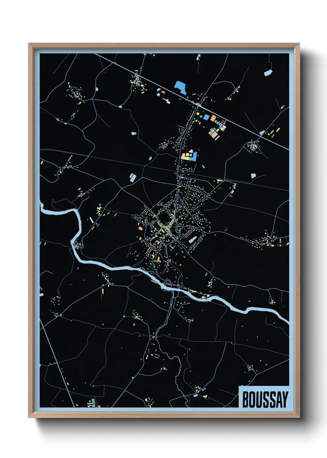 Une affiche de carte sur Boussay