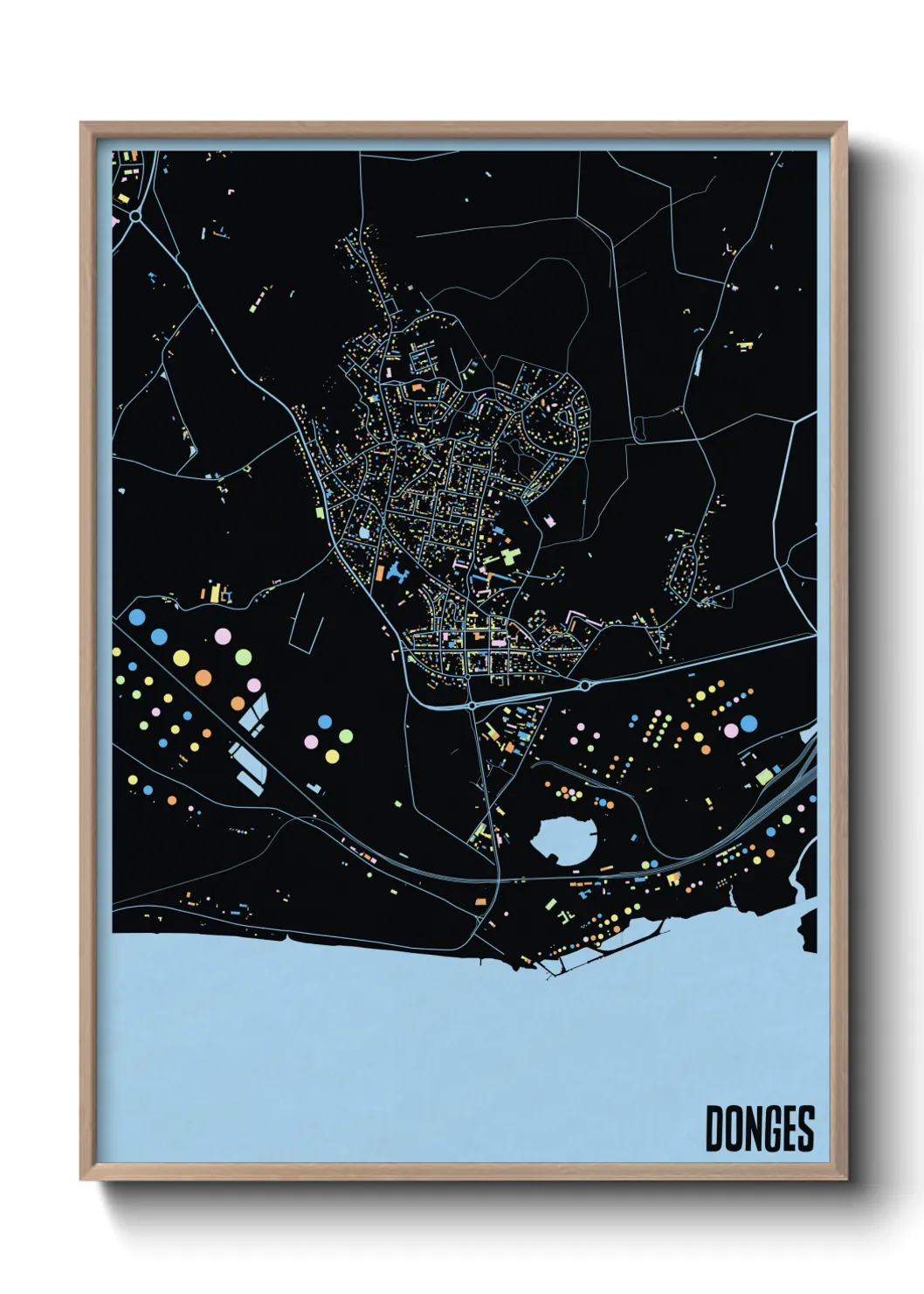 Une affiche de carte sur Donges