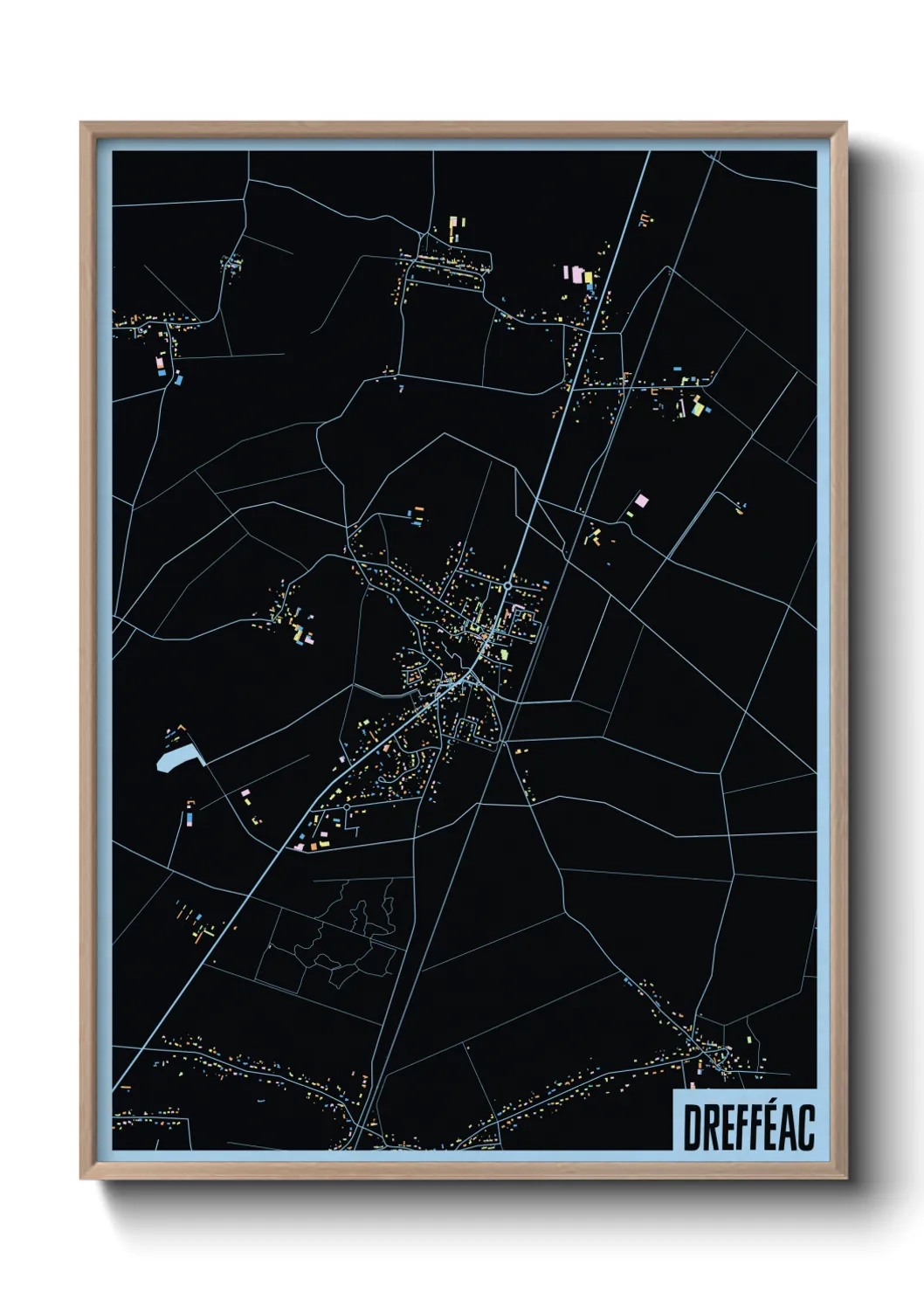 Une affiche de carte sur Drefféac