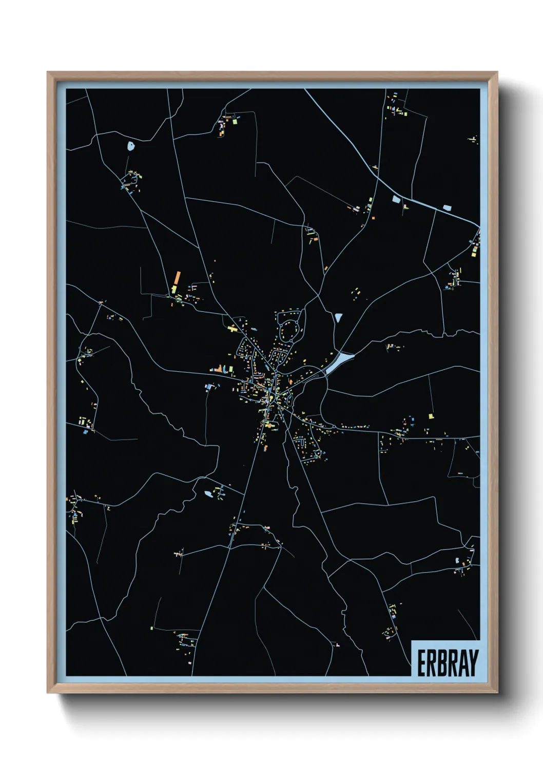 Une affiche de carte sur Erbray