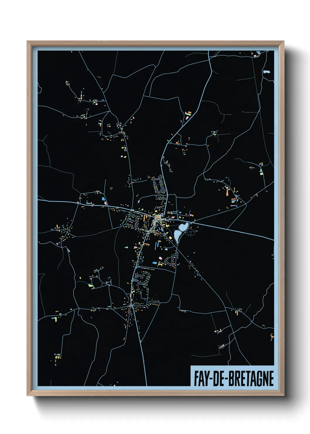 Une affiche de carte sur Fay-de-Bretagne