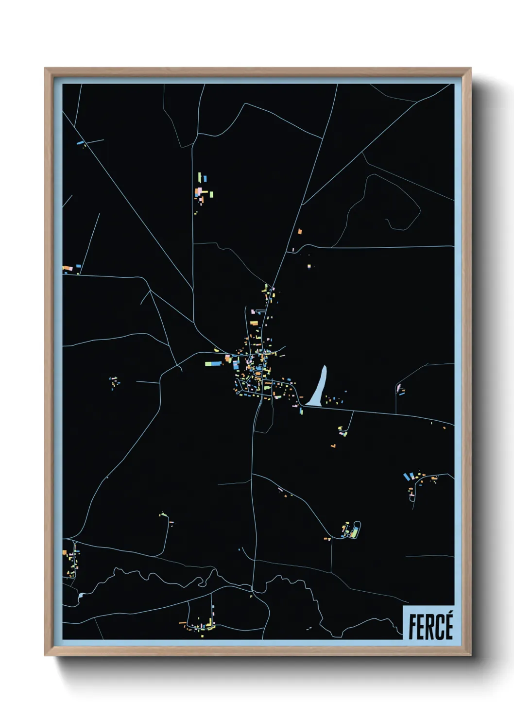 Une affiche de carte sur Fercé