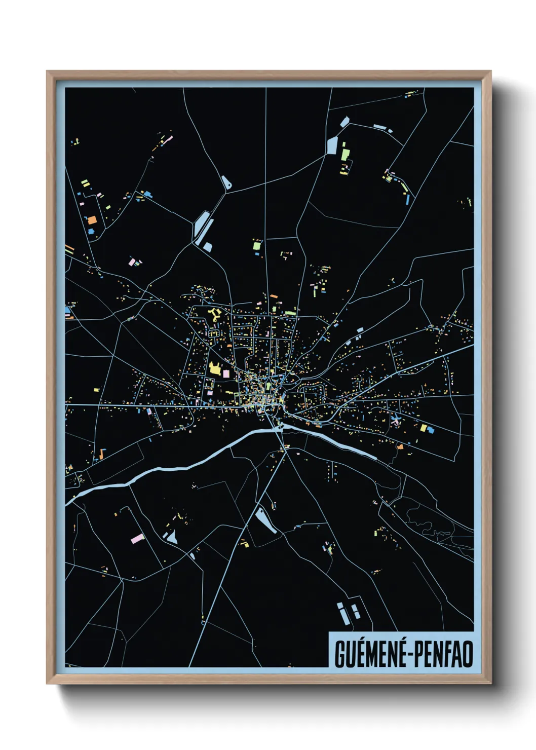 Une affiche de carte sur Guémené-Penfao