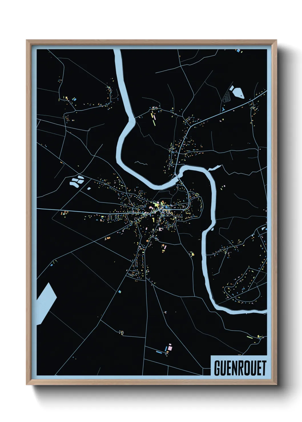 Une affiche de carte sur Guenrouet