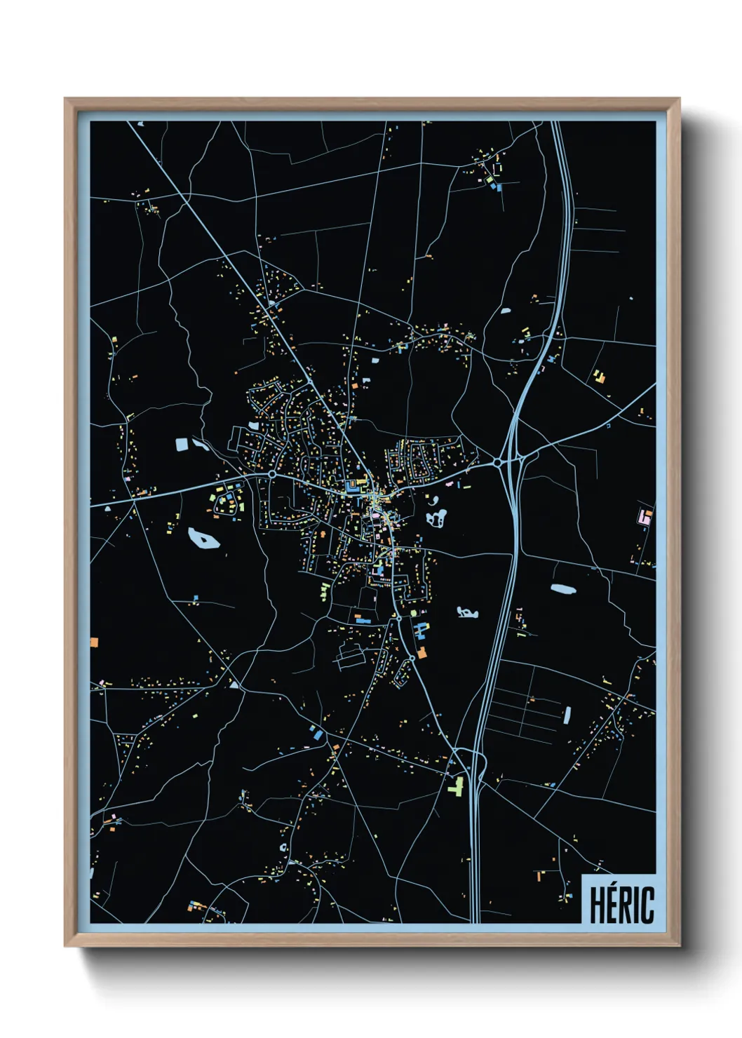 Une affiche de carte sur Héric