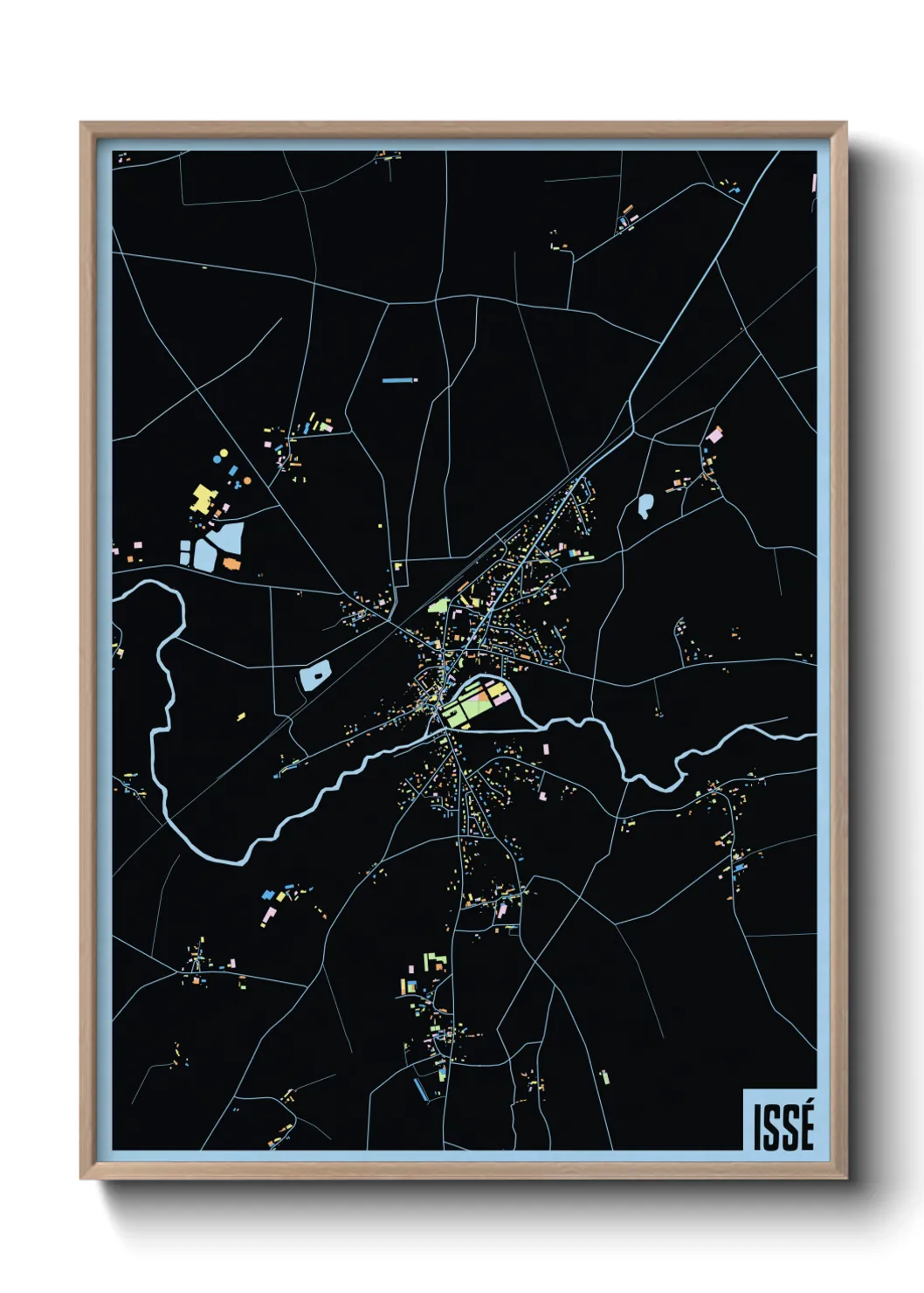 Une affiche de carte sur Issé
