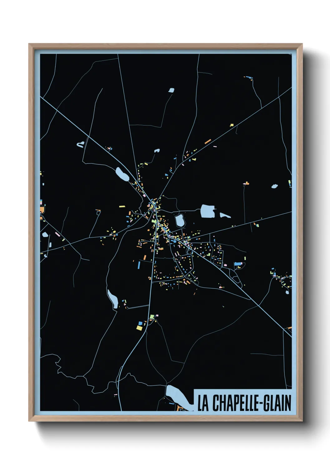 Une affiche de carte sur La Chapelle-Glain