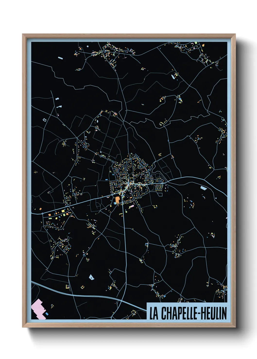 Une affiche de carte sur La Chapelle-Heulin