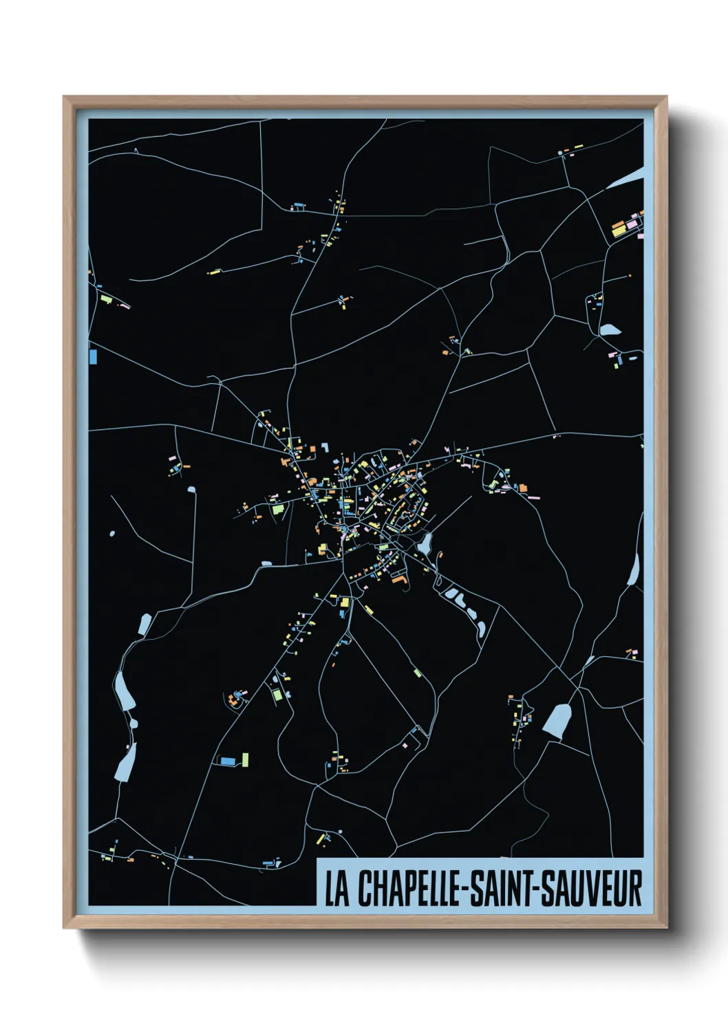 Une affiche de carte sur La Chapelle-Saint-Sauveur