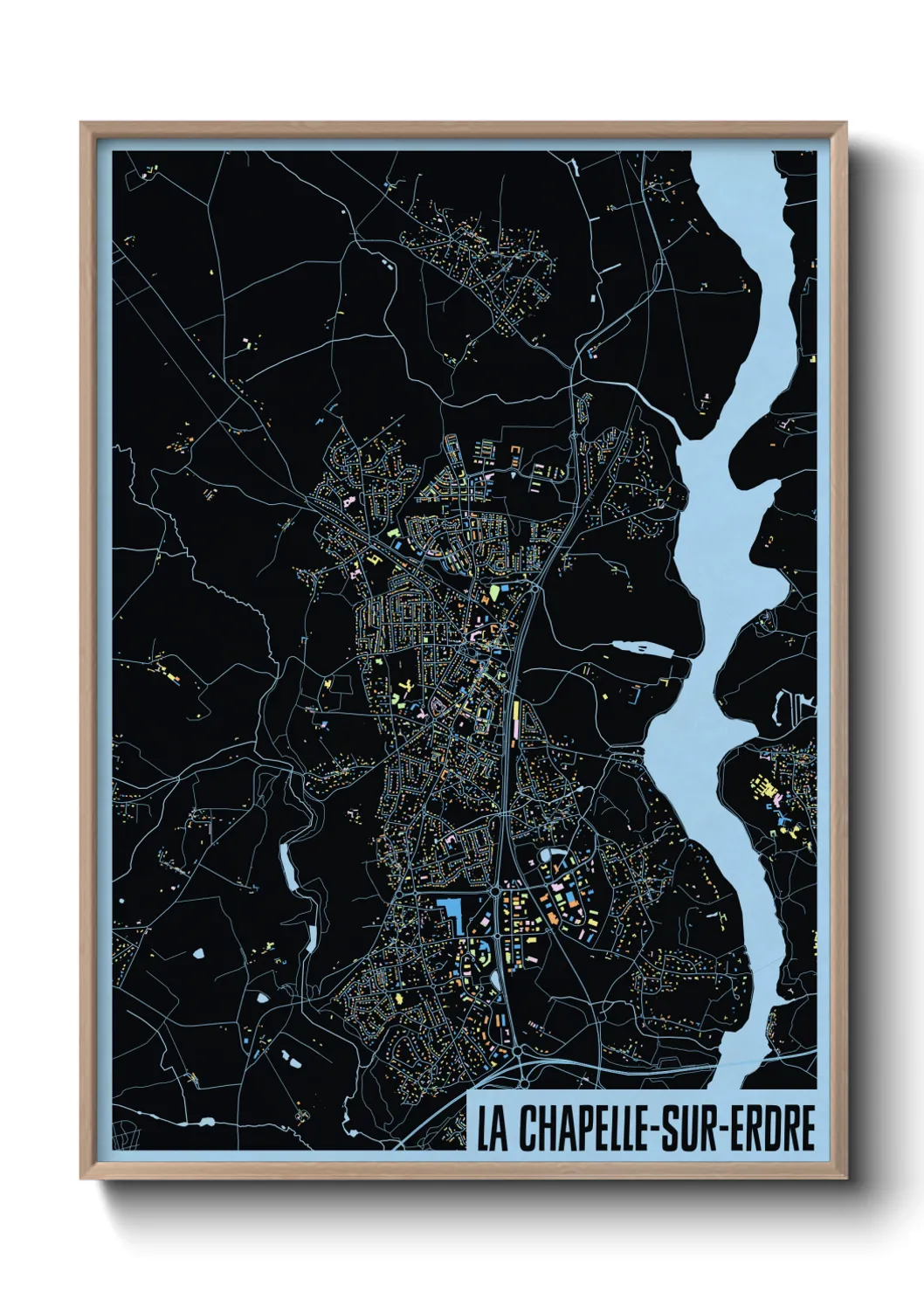 Une affiche de carte sur La Chapelle-sur-Erdre