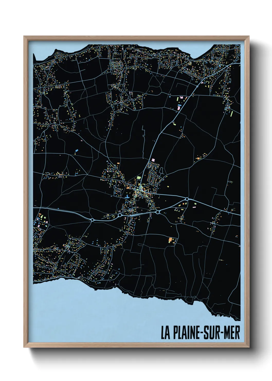 Une affiche de carte sur La Plaine-sur-Mer