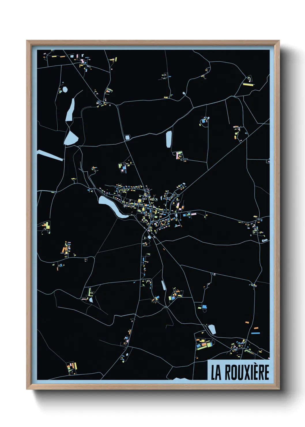 Une affiche de carte sur La Rouxière