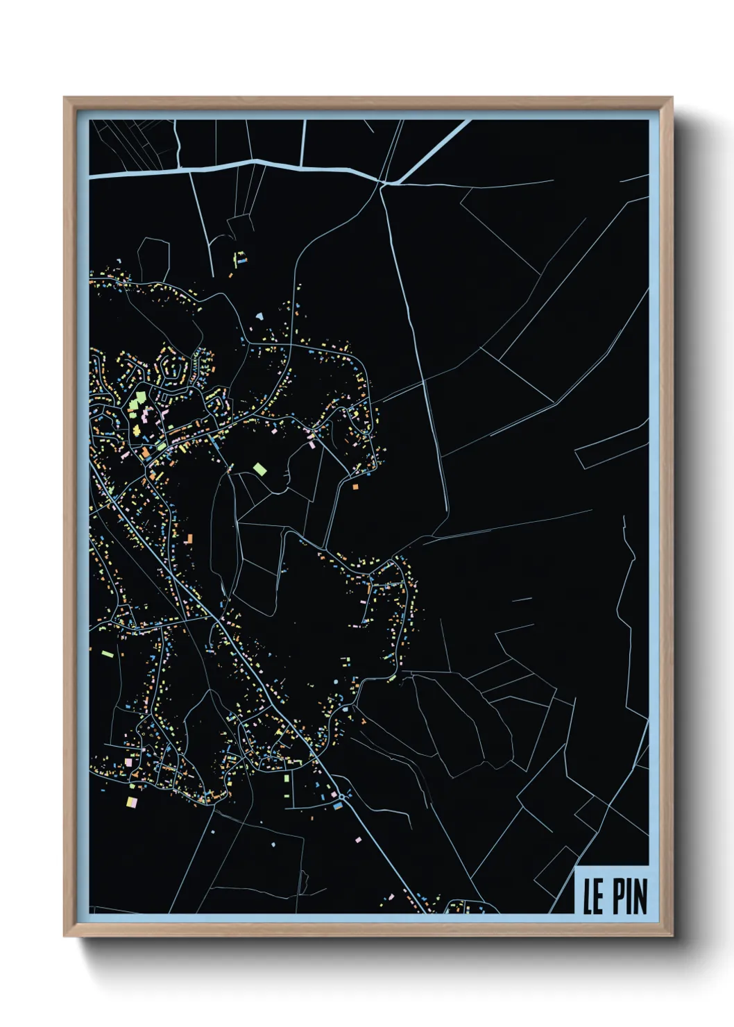 Une affiche de carte sur Le Pin
