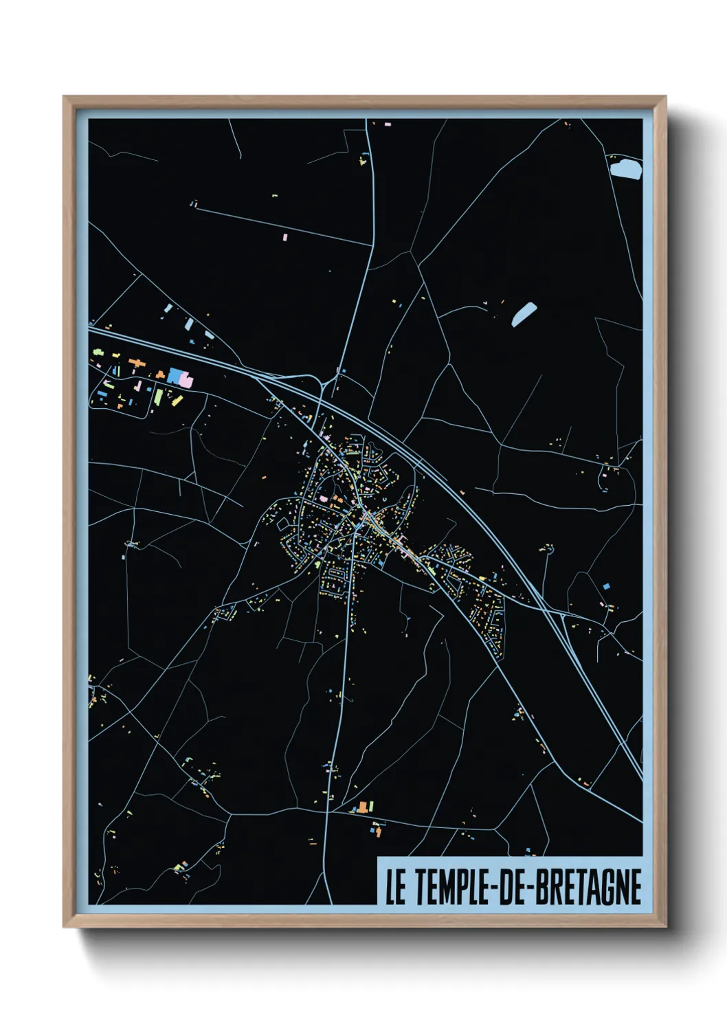 Une affiche de carte sur Le Temple-de-Bretagne