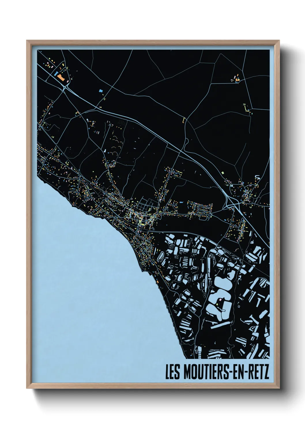 Une affiche de carte sur Les Moutiers-en-Retz