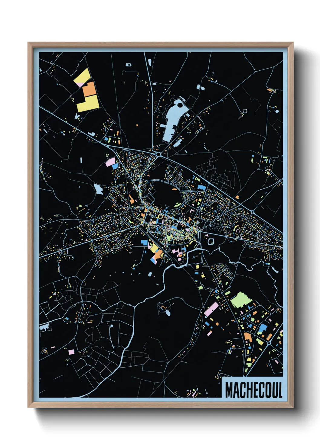 Une affiche de carte sur Machecoul