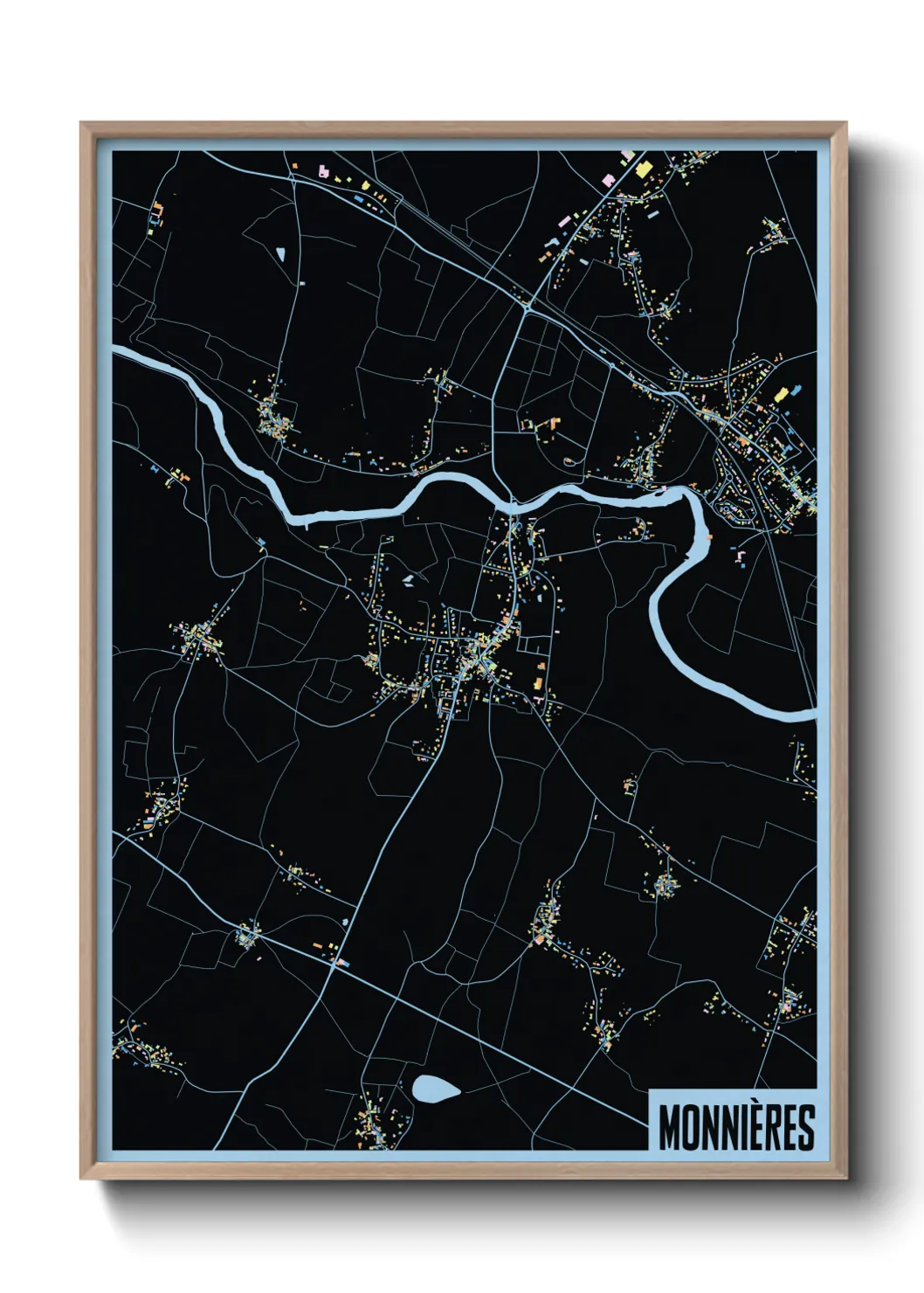 Une affiche de carte sur Monnières