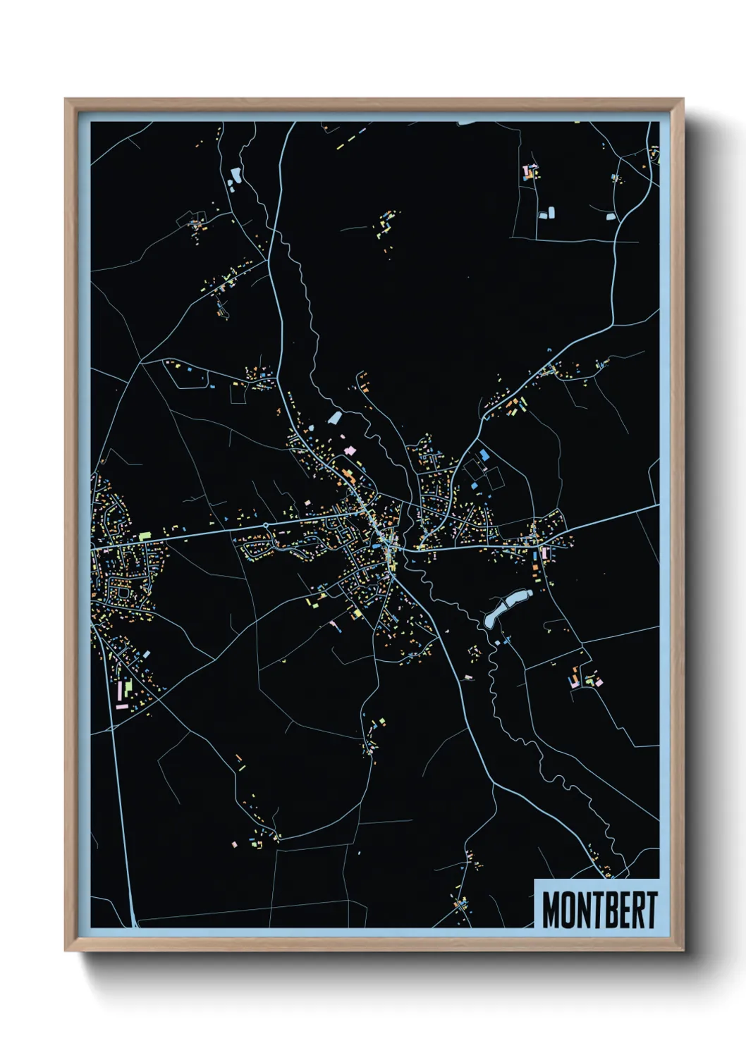 Une affiche de carte sur Montbert