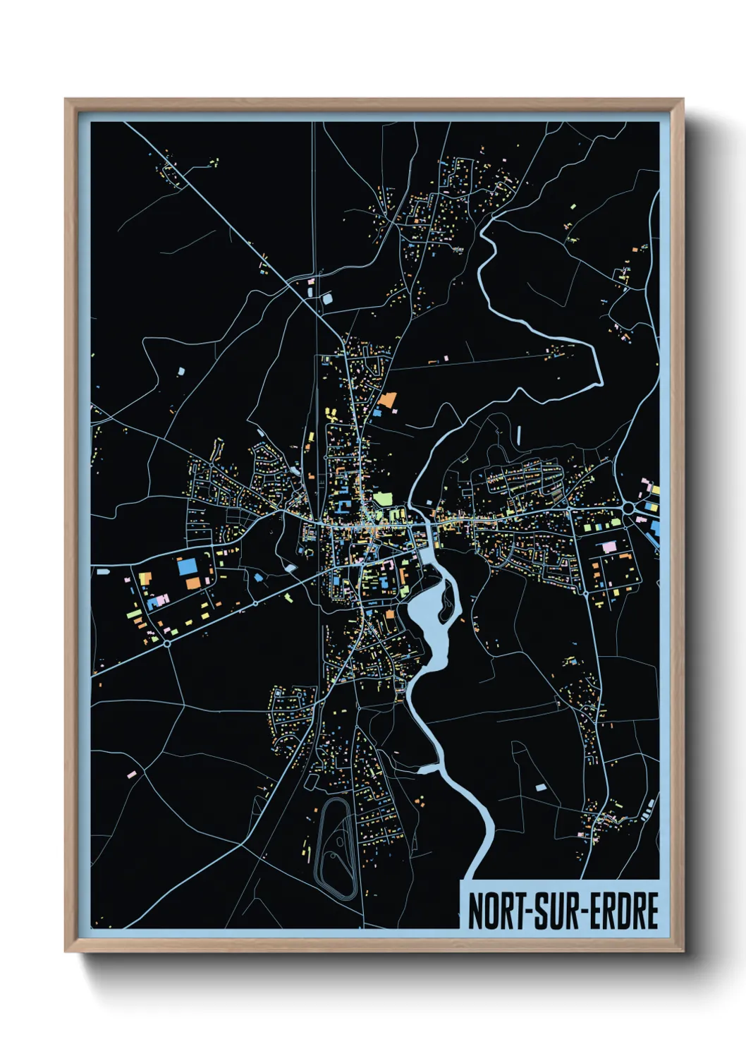 Une affiche de carte sur Nort-sur-Erdre