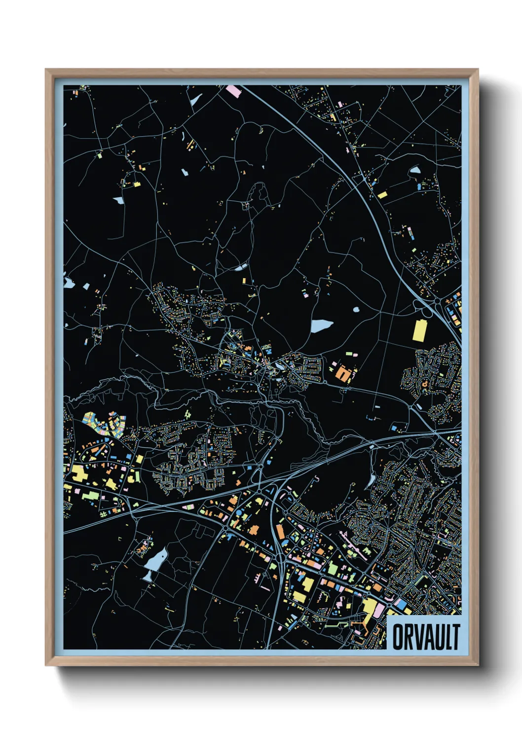 Une affiche de carte sur Orvault