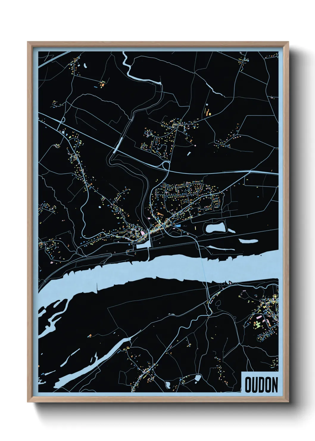 Une affiche de carte sur Oudon