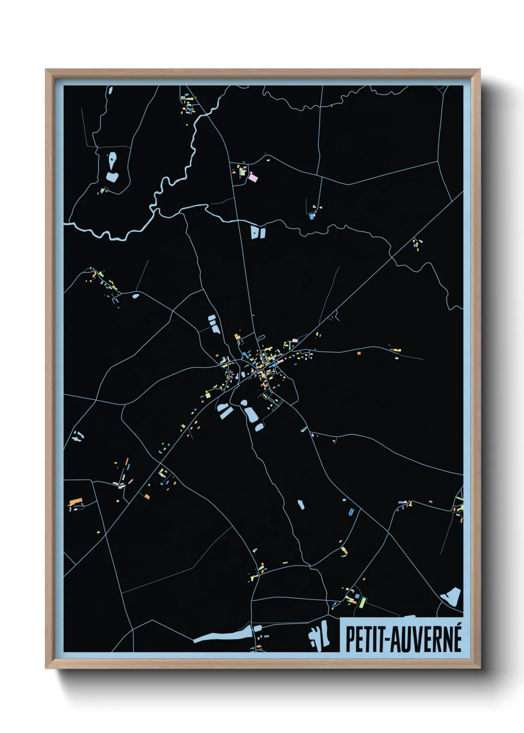 Une affiche de carte sur Petit-Auverné