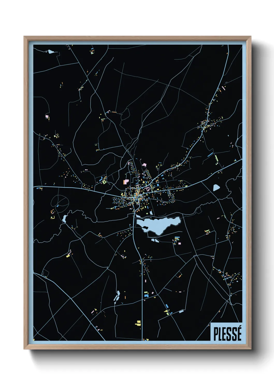 Une affiche de carte sur Plessé