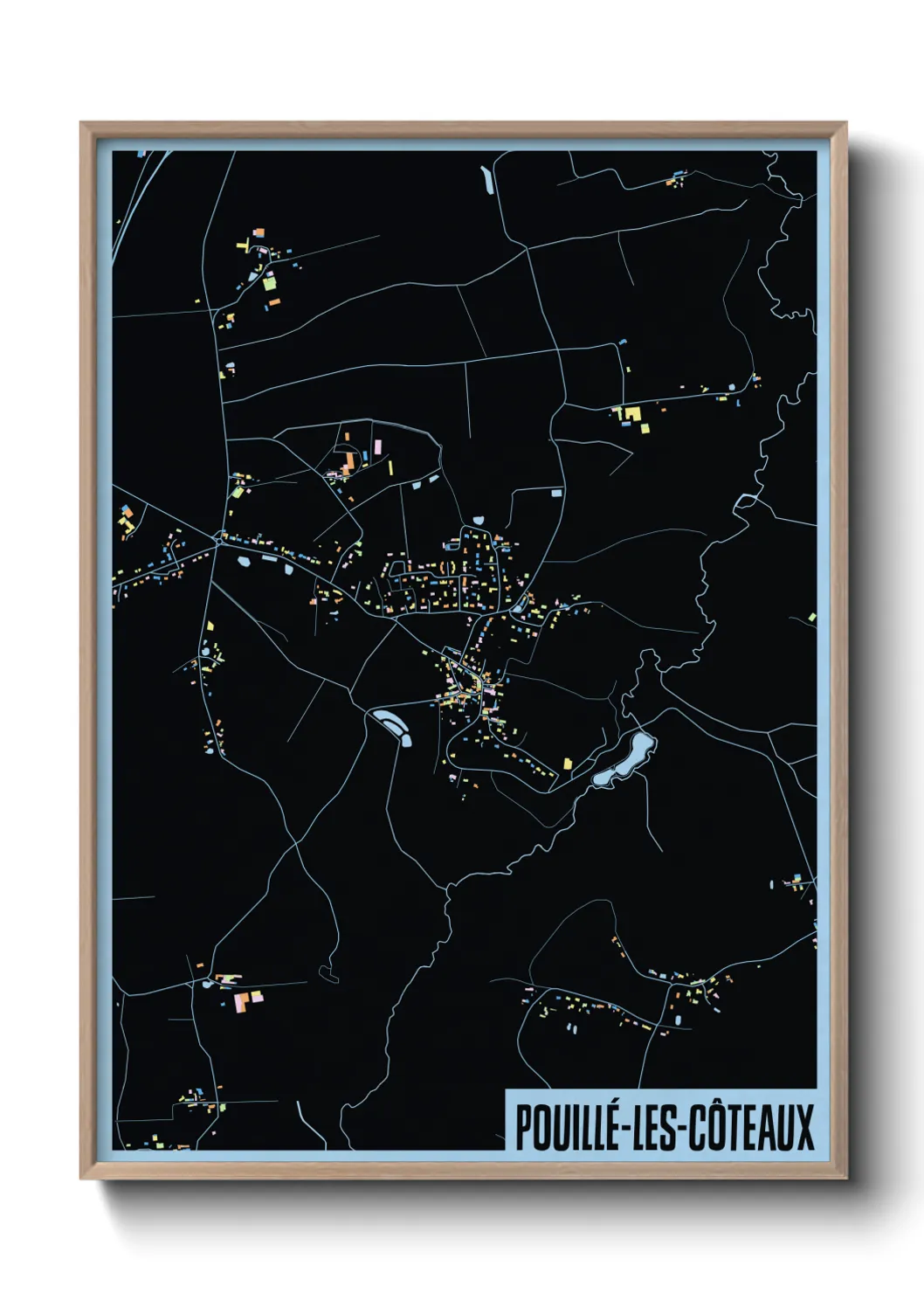 Une affiche de carte sur Pouillé-les-Côteaux