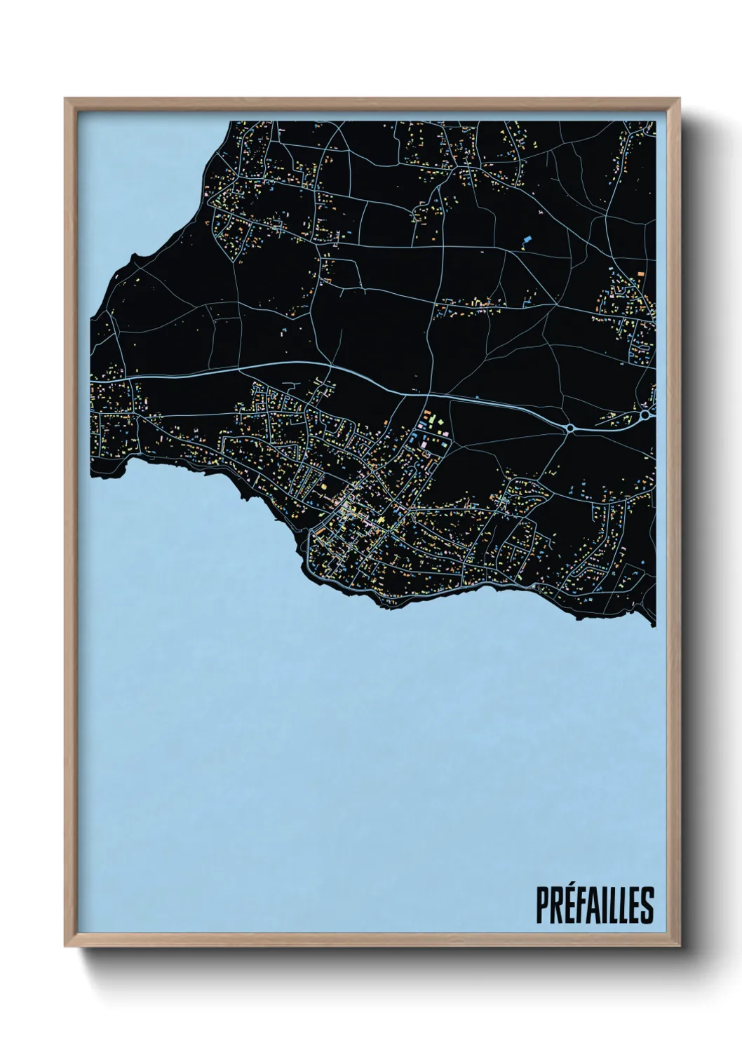 Une affiche de carte sur Préfailles