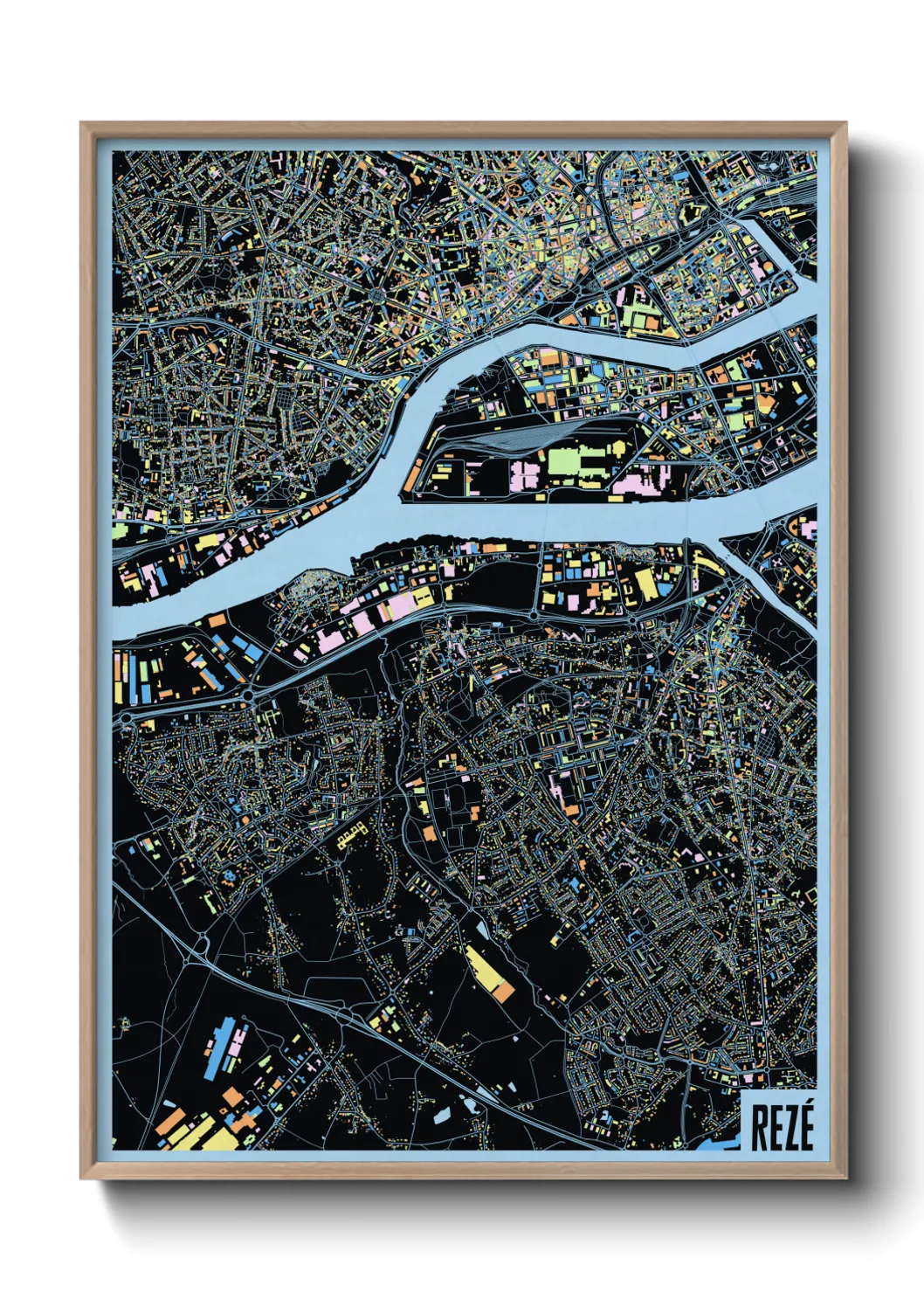 Une affiche de carte sur Rezé