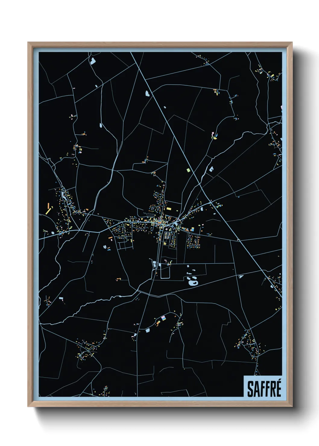 Une affiche de carte sur Saffré